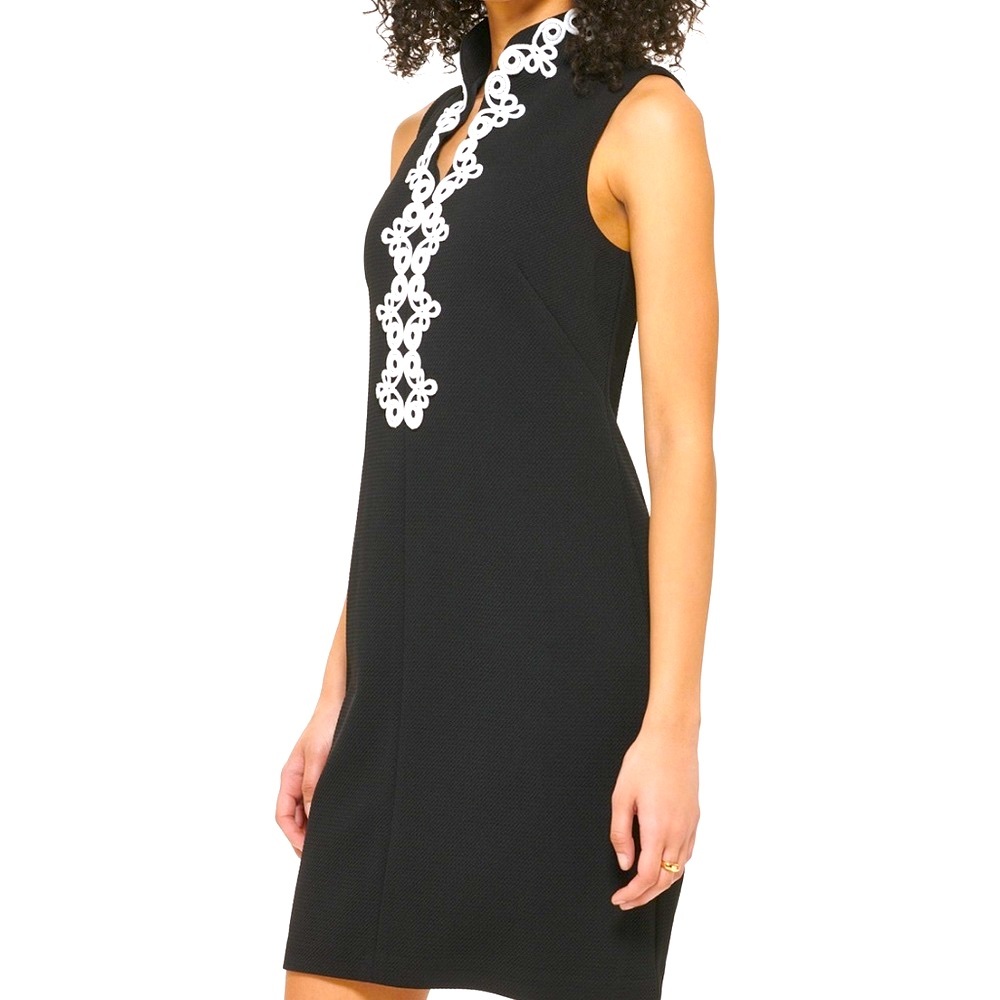 Petite Lace-Trim Shift Dress